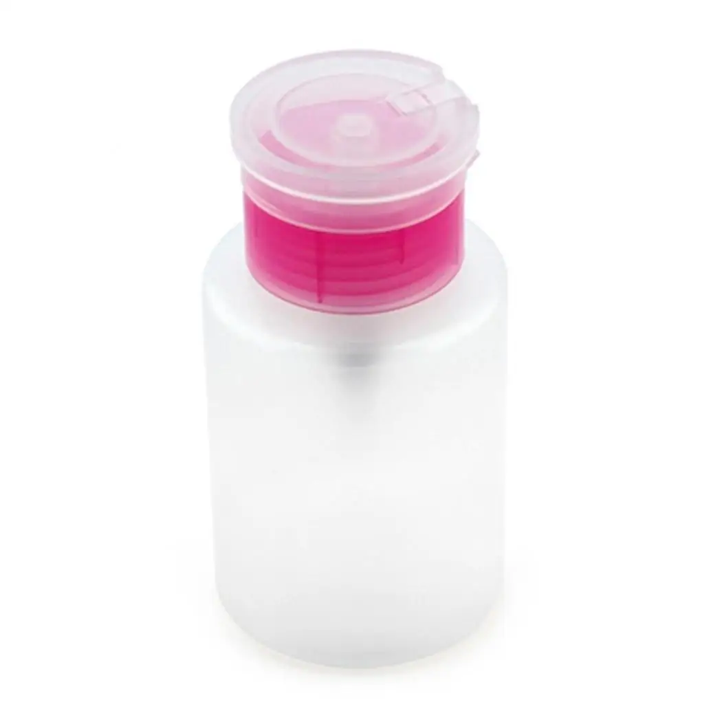 Art Лак для ногтей бутылка Remover Мини 100 мл бутылки ногтей полупрозрачный розовый Давление косметический полупрозрачные нажав бутылка ногтей