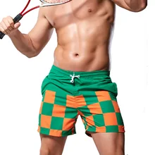 Мужские шорты для плавания плавки для сексуальных мужчин s плавки в клетку Быстросохнущий купальный костюм для серфинга боксеры пляжные шорты купальный костюм Sunga