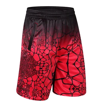 

2019 high-quality men's casual shorts polyester printed men's shorts with zipper pockets and knee-length pants