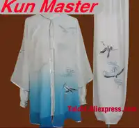 Custom Tai Chi ประสิทธิภาพชุด Crane เย็บปักถักร้อย Unisex ศิลปะการต่อสู้เสื้อผ้าสำหรับ Kung Fu สามชิ้น Veil แจ็คเก็ตและกางเกง