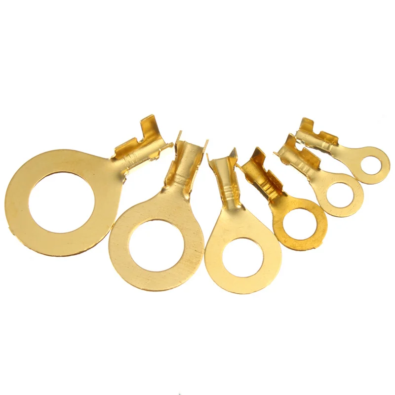 150 шт. Золотое кольцо, позолоченные латунные неизолированные обжимные клеммы, соединители кабеля, провода, соединители M3-M10