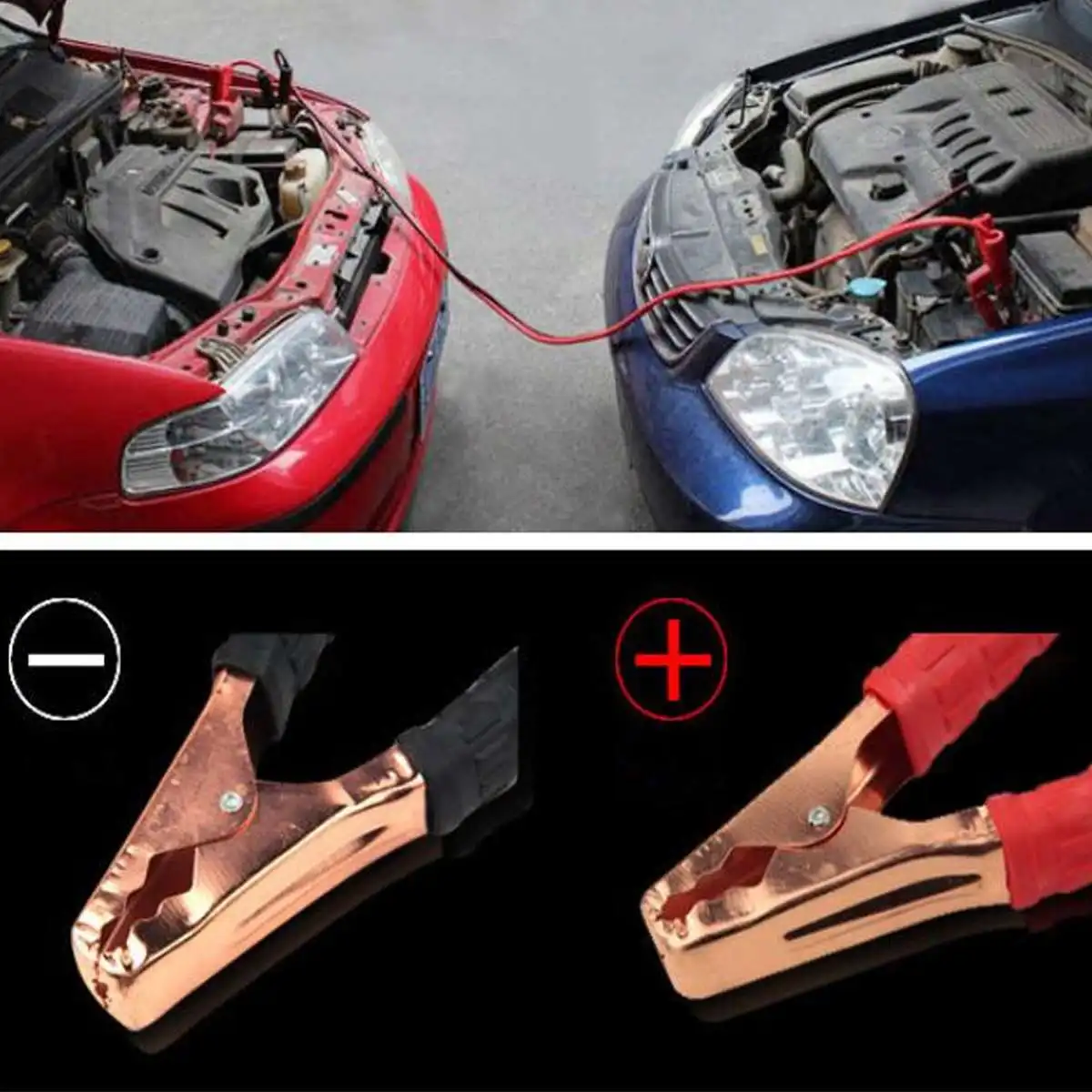 Croak 2 M 500AMP Cable de cobre para coche línea de batería automática Cable de emergencia Clip de Cable de carga de alimentación Cable de arranque negro rojo Croak 2 M 500AMP Cable de cobre para coche línea de batería automática Cable de emergencia Clip de Cable de carga de alimentación Cable de arranque negro rojo