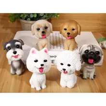 Милая собака Смола качающаяся голова собака экшн фигурка украшения автомобиля украшения дома Смола ремесла игрушки для интерьера аксессуары