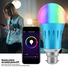 Умный WiFI лампочка лампа с пультом ДУ с регулируемой яркостью 16 миллионов цветов RGBW светодиодный лампочка AC85-265V