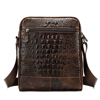 

2019 New Messenger bag Alligator men's shoulder bag Genuine Leather strap Small Casual Flap male man men's Crossbody Bag for Men