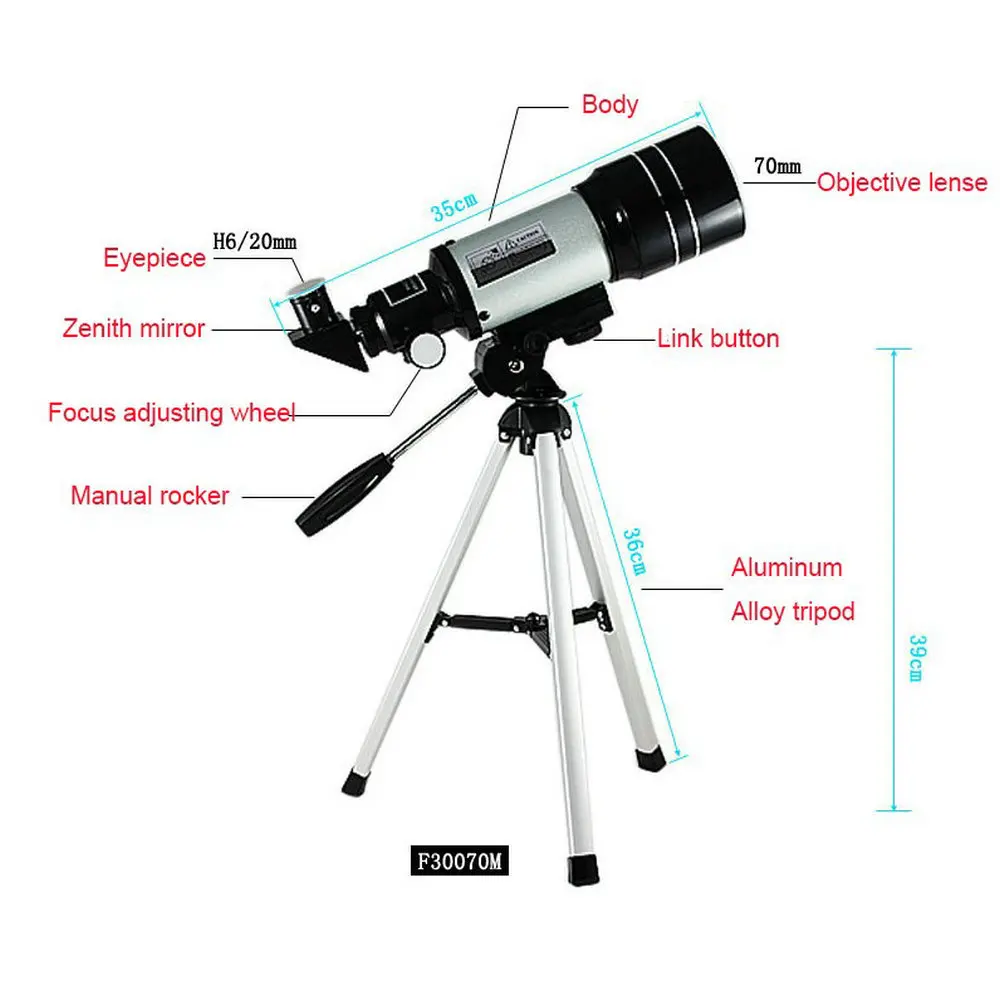 F30070M HD монокуляр 150X рефракционный космический астрономический телескоп открытый путешествия Зрительная труба с портативным штативом рычаг