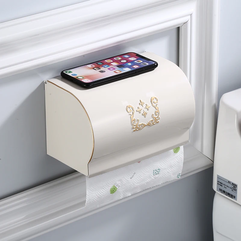 

waterproof bathroom tissue box holder Antique toilet paper roll holder European style kitchen white paper rack