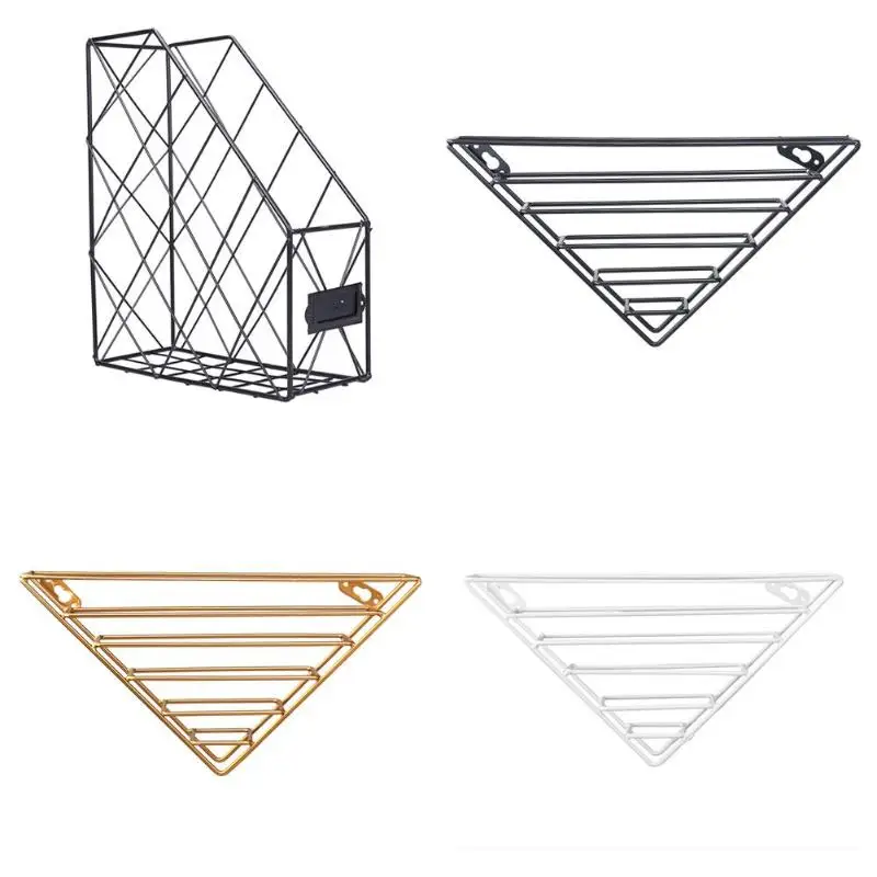

Nordic Simple Wrought Iron Storage Rack Desktop Book Magazine Shelf
