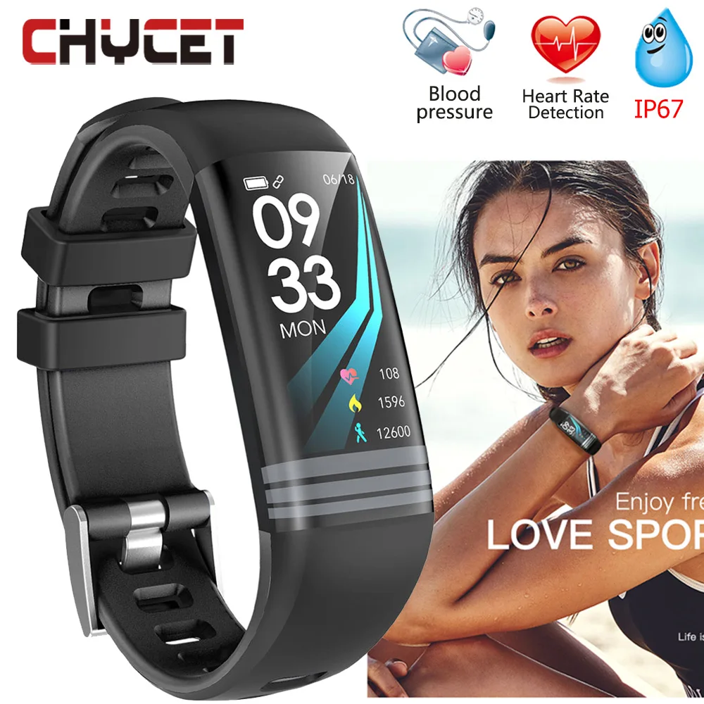 

Smart Bracelet Watch Waterproof IP67 Blood Pressure Measurement Fitness Tracker Watch Activity Tracker Heart Rate Tracker