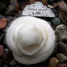 Новинка Shetland натуральный кремовый белый 100 г DIYWool Roving/игла для валяния