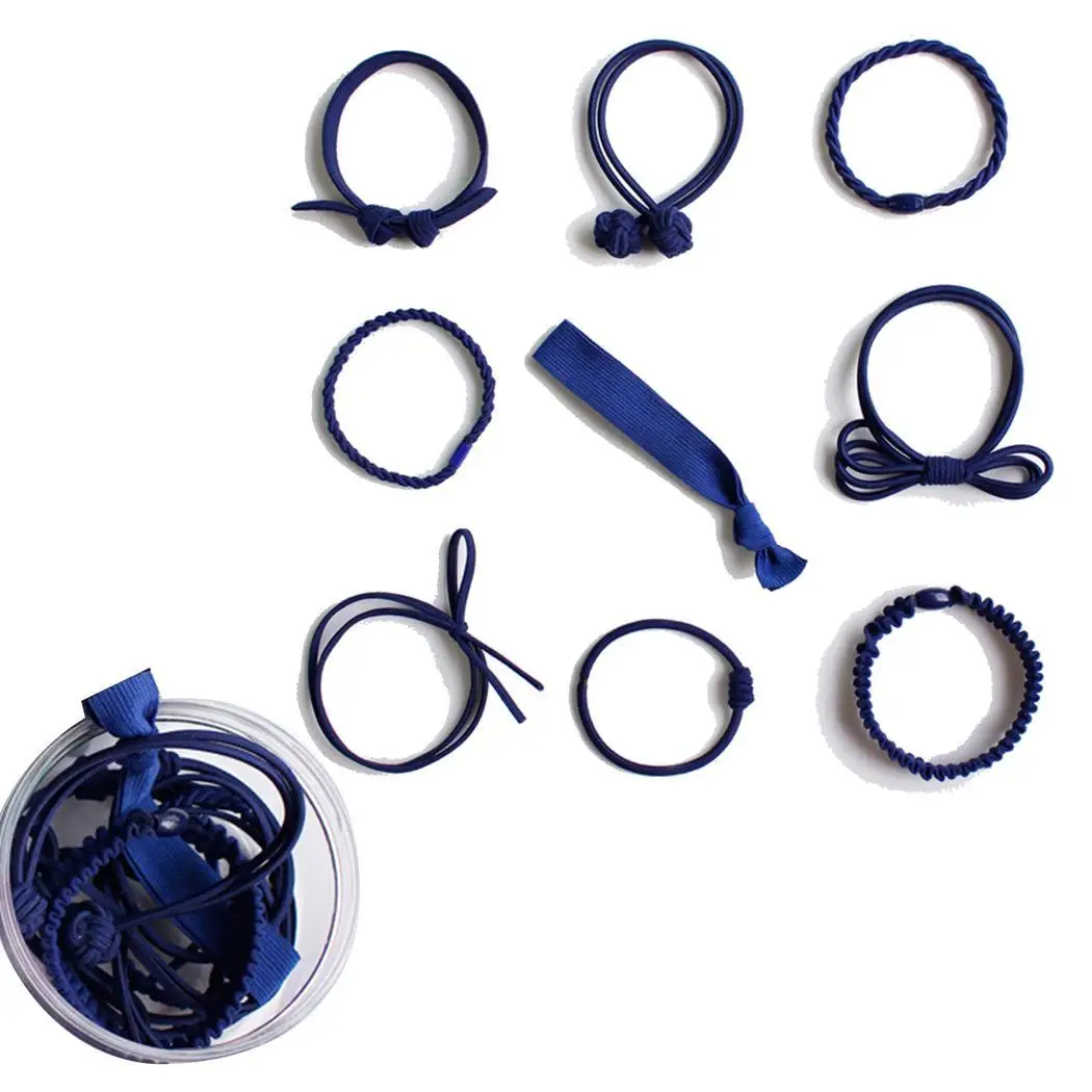 9 Pcs/ Set Girl Fashion Hair Rope Candy Color Elastic Ring Band Hair Accessory