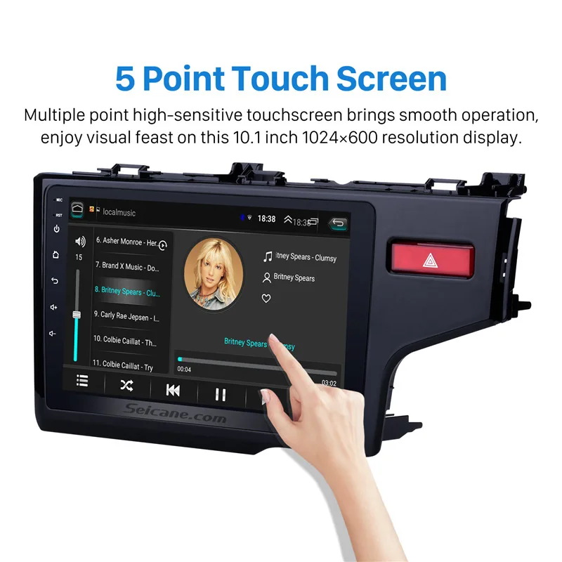 Seicane 2Din Android 8,1 10,1 дюймов gps Автомобильный мультимедийный плеер для HONDA JAZZ/FIT(RHD) поддержка управления рулевым колесом