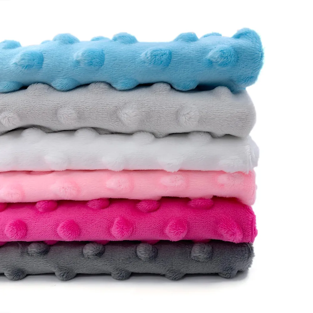 6 Pieces/Lot High Quality Minky Dot Plush Fabric 45x50cm Home Handmade Materials Microfiber
