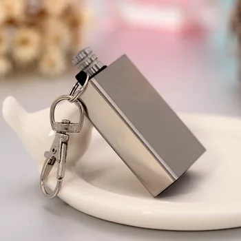 

10 pcs Permanent Matches Striker Rectangular Flint Stone Cigarette Lighter Key Chain Instant Emergency Fire Starter Matchstick