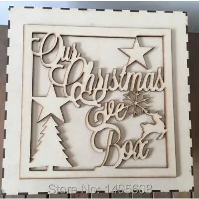 

Our Christmas eve box with plaque, Custom Wooden Keepsake box,Christmas gifts box, Rustic Christmas deco, Christmas wooden box