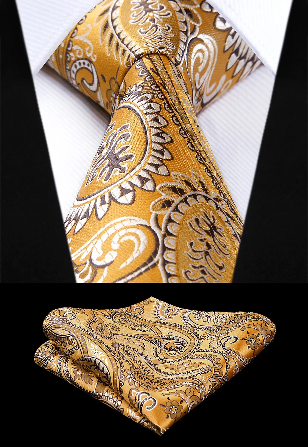 Necktie Handkerchief Set Party Wedding Classic Fashion Pocket Square Tie New Floral Paisley Mens