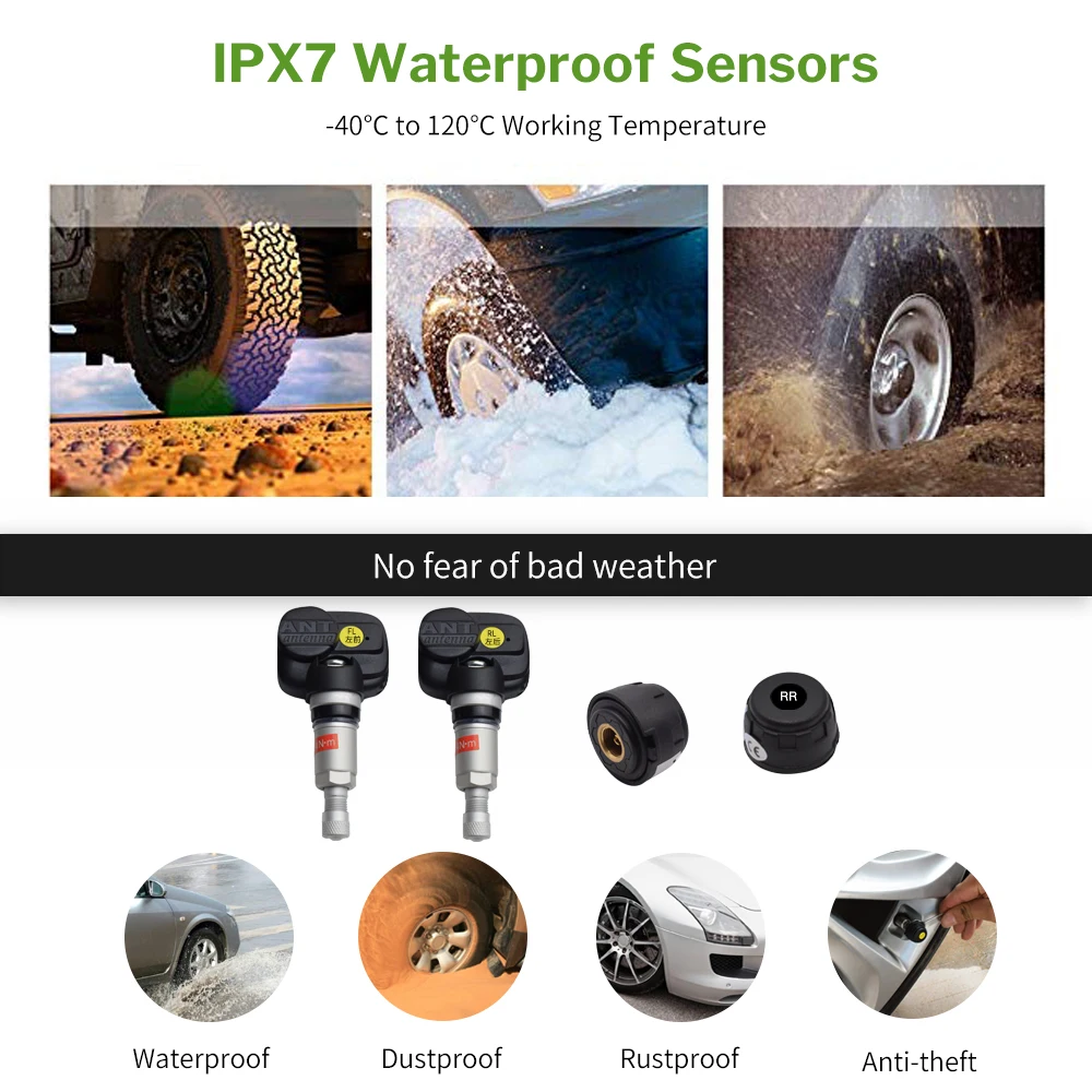 Deelife Car TPMS Tyre Pressure Monitoring System Solar Power Wireless TMPS Auto Security Alarm Systems Internal External Sensor Deelife Car TPMS Tyre Pressure Monitoring System Solar Power Wireless TMPS Auto Security Alarm Systems Internal External Sensor