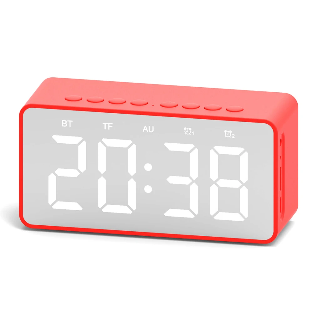 

New Wireless Smart FV-S5 Clock Bluetooth Speaker Mirror TF Card Speaker Portable Audio Equipment Temperature Display USB FM LED