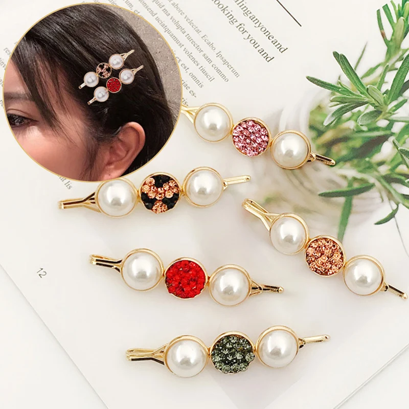 

Pearl Pearl Hair Slide Fashion Women Ladies Hair Accessories Hair Clip Snap Handmade Hairpin Exquisite Gift 1PC New