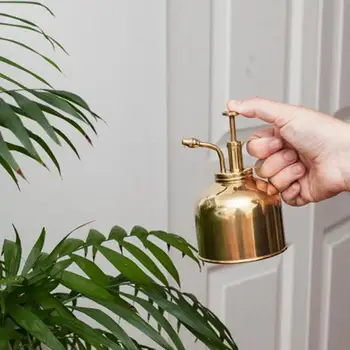 

2019 New Watering Bottle Nordic English-Style Vintage Brass Succulent Plants Small Gold Gardening Spraying Can Wholesale