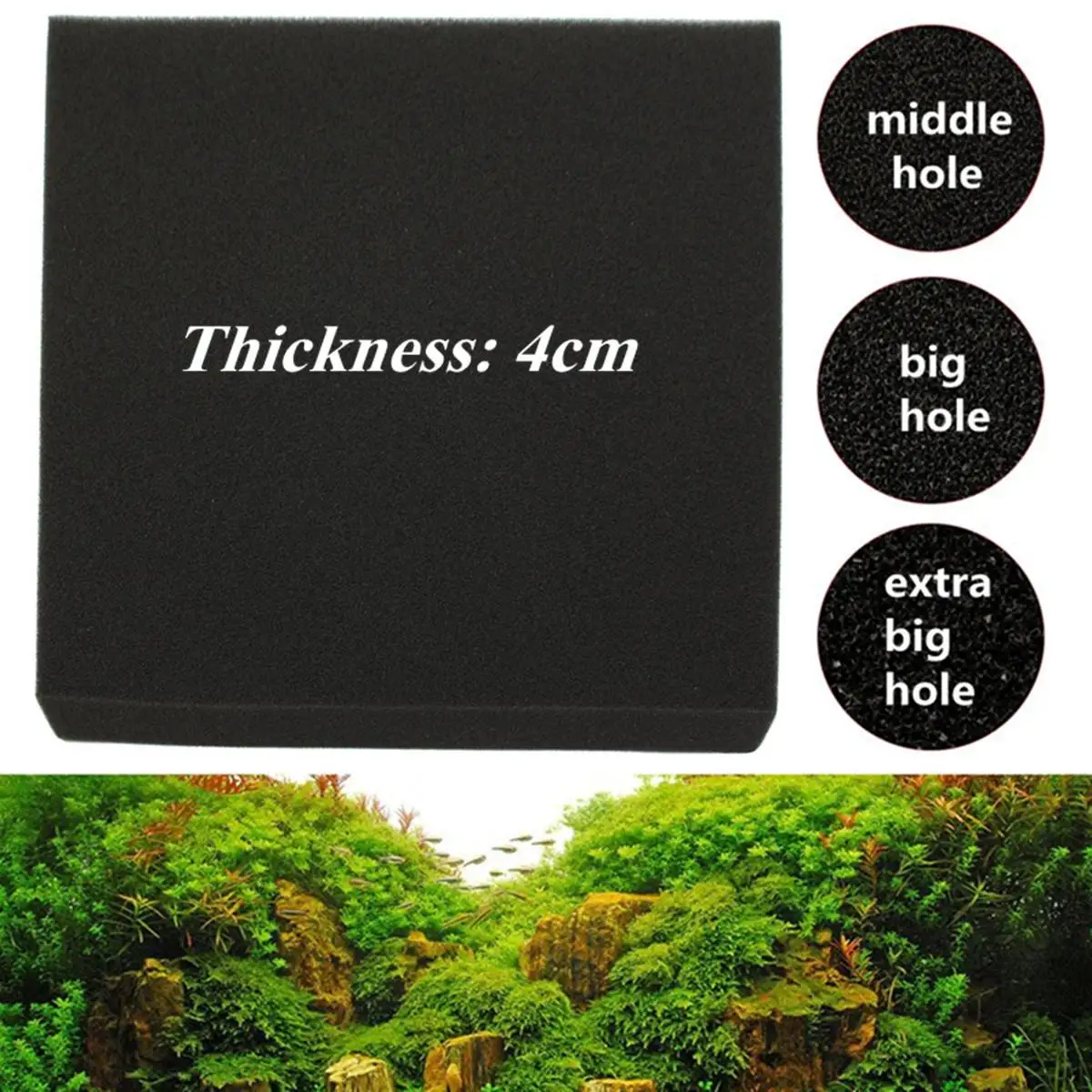 

50x50x4cm Black Aquarium Biochemical Cotton Filter Foam Fish Tank Sponge Pads Aquarium Fish Tank Pond Sponge Physical Filter