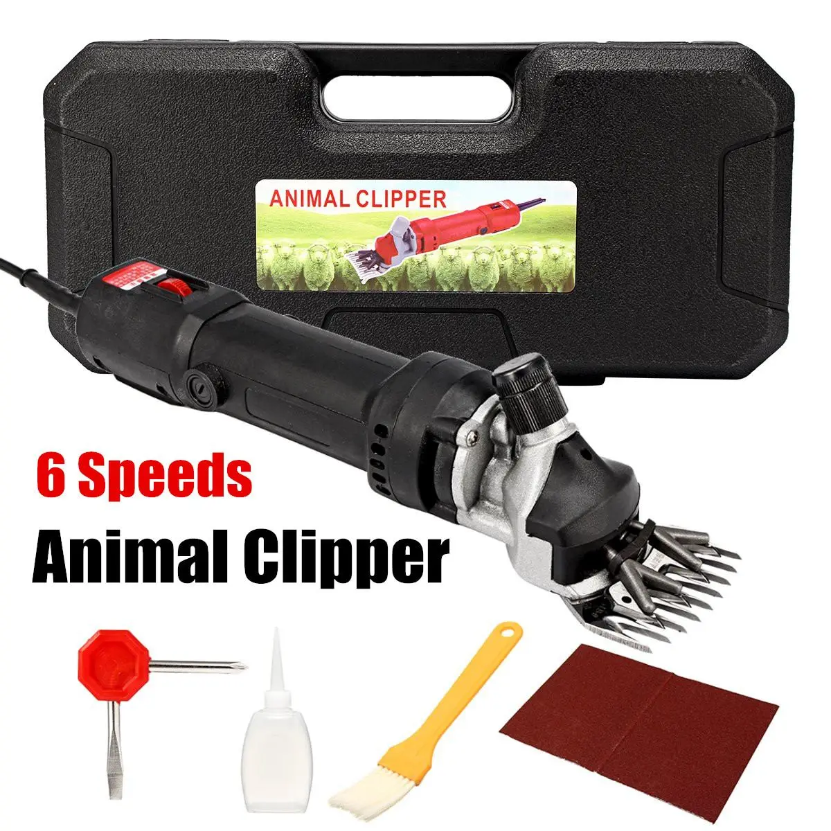 

690W 220V Electric Shearing Scissor Clipper Shear Sheep Goats Shear Trimmer Handheld Hair Cutter Pet Dog Grooming Supplies Black