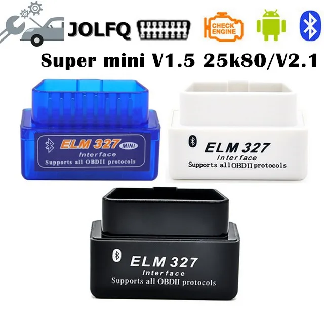Высококачественный Супер Мини ELM 327 работает на Android V1.5 чип PIC18F25K80 V2.1 ELM327 Bluetooth