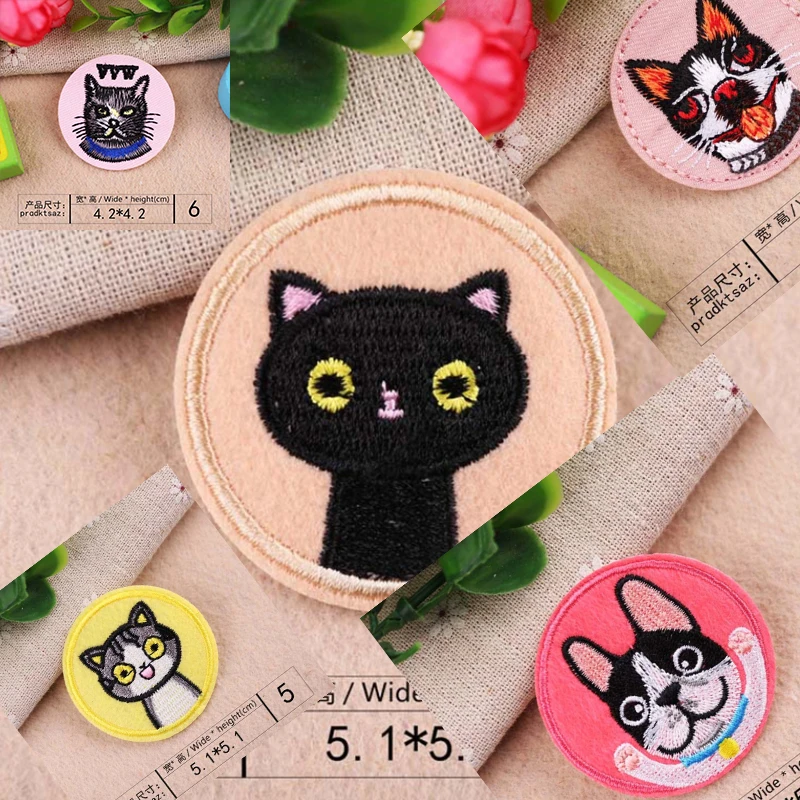 

Lovely cartoon cat and dog circular chest, armband and shoulder dress patch