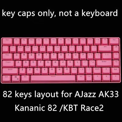  82 Keys/pack PBT Backlit Mechanical Keyboard key caps for AJazz Ak33 Kananic 82 /KBT Race2 82 layou