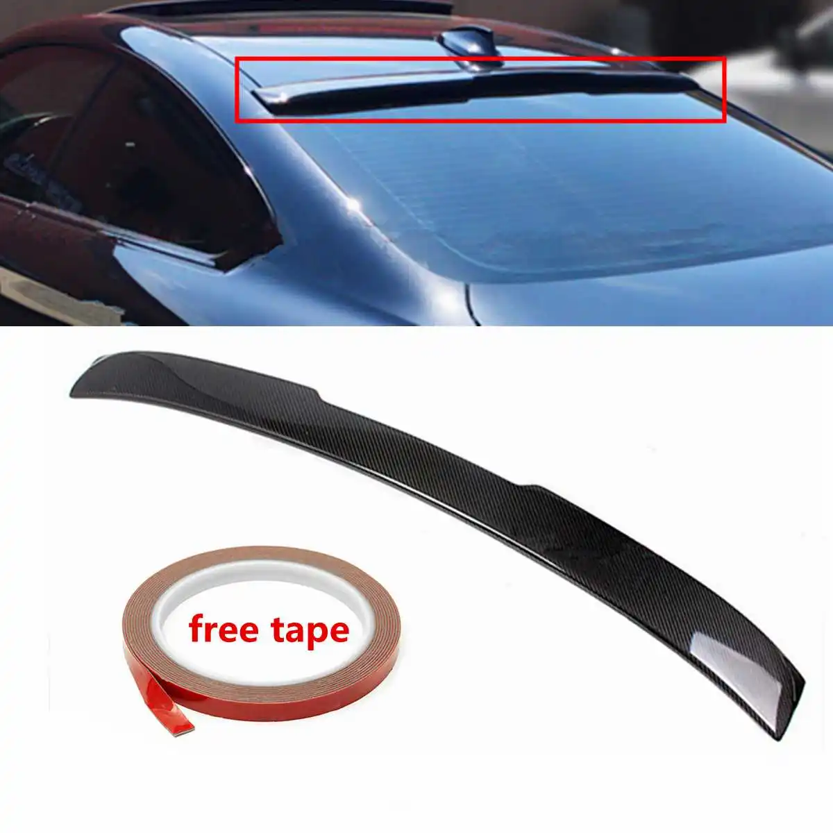 

Black Real Carbon Fiber Rear Roof Top Spoiler Wing Top Lip Racing for BMW F82 M4 2015-2018