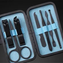 30 комплектов 7 в 1 маникюрный набор профессиональный черный из нержавеющей стали ногтей комплект для стрижки щипчики для ногтей искусство для педикюра, на палец ногтей тоже