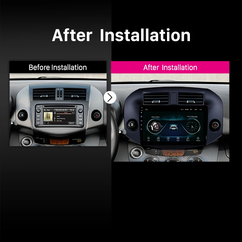 Top Harfey Radio Audio GPS Navi Stereo  10.1" 2Din Android 8.1 Wifi car Multimedia Player Head Unit For Toyota RAV4 2007-2011 5