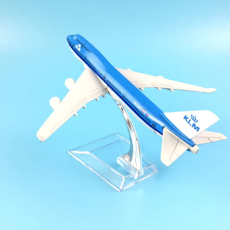 Модель самолета 16 см KLM Королевский голландский Боинг 747 модель 1:400 Литые