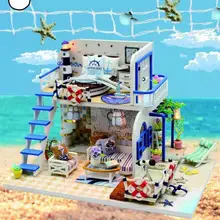 Унисекс миниатюрный ручной сборки Деревянный DIY Кукольный дом ремесло вспышка, музыкальные украшения, подарки, домашнее размещение, коллекция