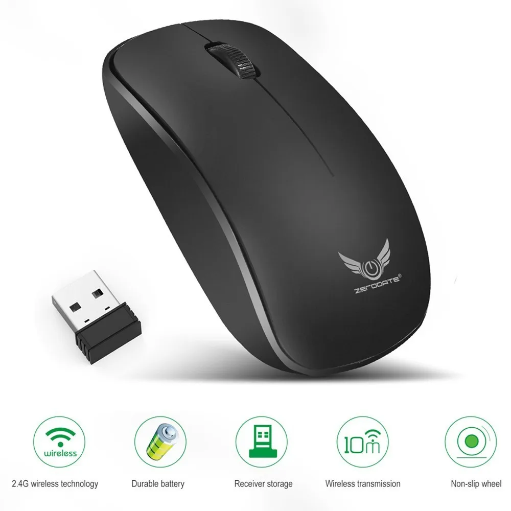Беспроводная мини мышь 2 4 ГГц для офиса беспроводная с usb приемником ПК игровых