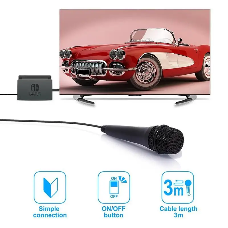 

USB Wired 3m/9.8ft Microphone High Performance MIC for Switch PS4 Wii U PC