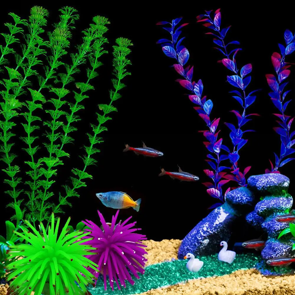 Aquarium Silicone Simulation Artificial Fish Tank Fake Coral Plant Underwater Aquatic Sea Anemone Ornament Decoration Accessory