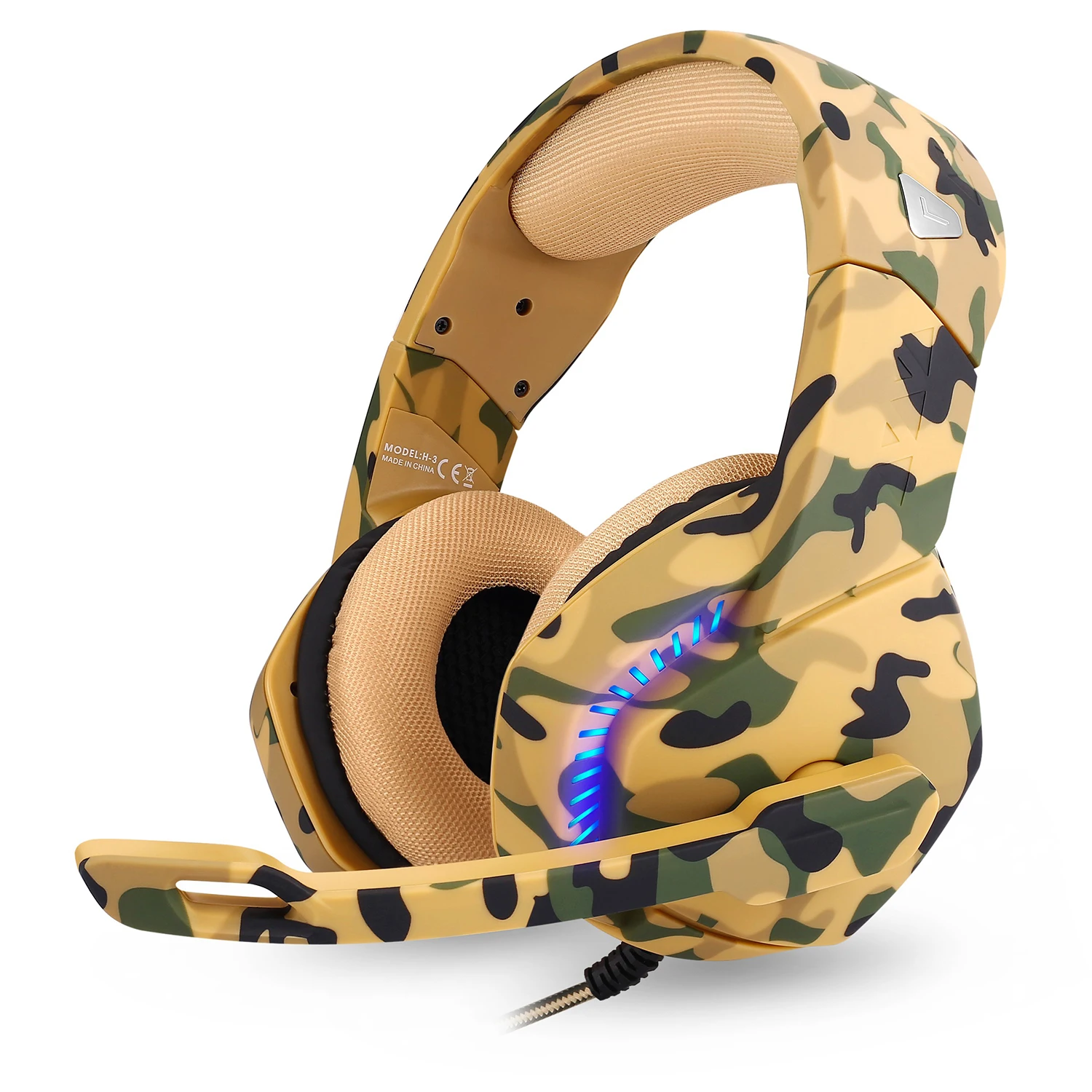 

H-3 USB Gaming Headset For Xbox One/PS4/PC Gaming Headphones with Mic LED Light 7.1 Stereo Noise-canceling Soft Earmuff Over-Ear