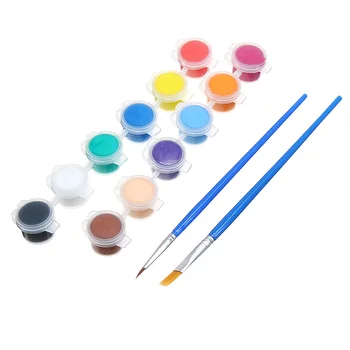 

Art DIY 12 Colors 3ML Set of 6 Paint Coloring Portable Watercolor Acrylic Pigment Set w/2xBrush Pen for Painting Drawing Student