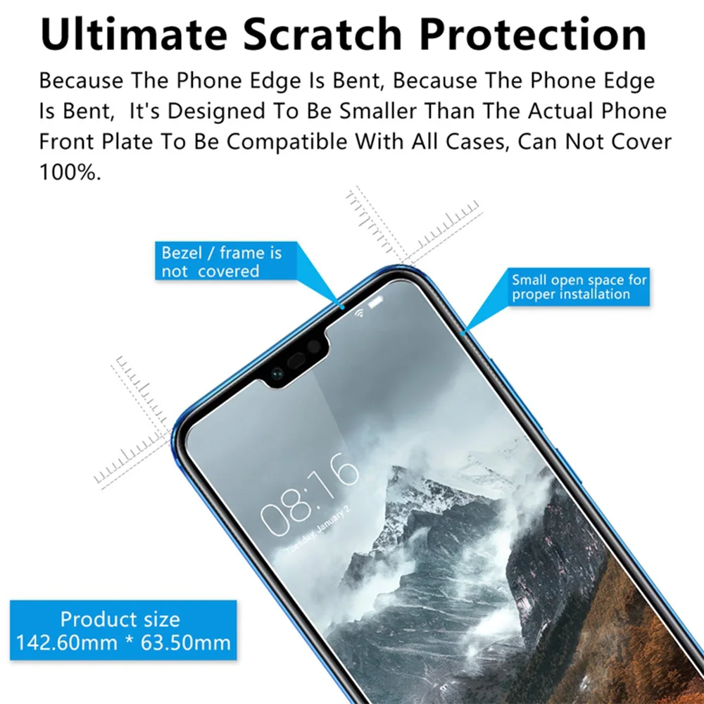 Закаленное стекло 9H для Huawei Honor 7X Защита экрана 7x Защитная пленка 2.5D защита от