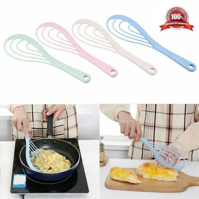 

Plastic Egg Beater Hand Held Mixer Whisk Handheld Food Kitchen Turner Spatula