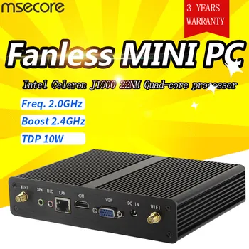 

MSECORE Fanless Intel Quad core J1900 Mini PC Windows 10 Linux Desktop Computer barebone system NUC Nettop HTPC HD Graphics WiFi
