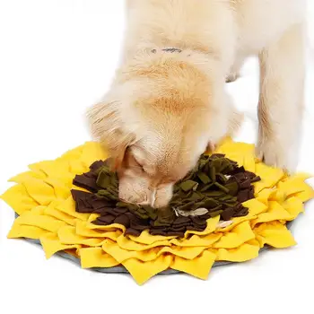 

Sunflower Shape Dog Sniffing Mat Feeding Pet Cat Training Pad Prevent Damage To Furniture