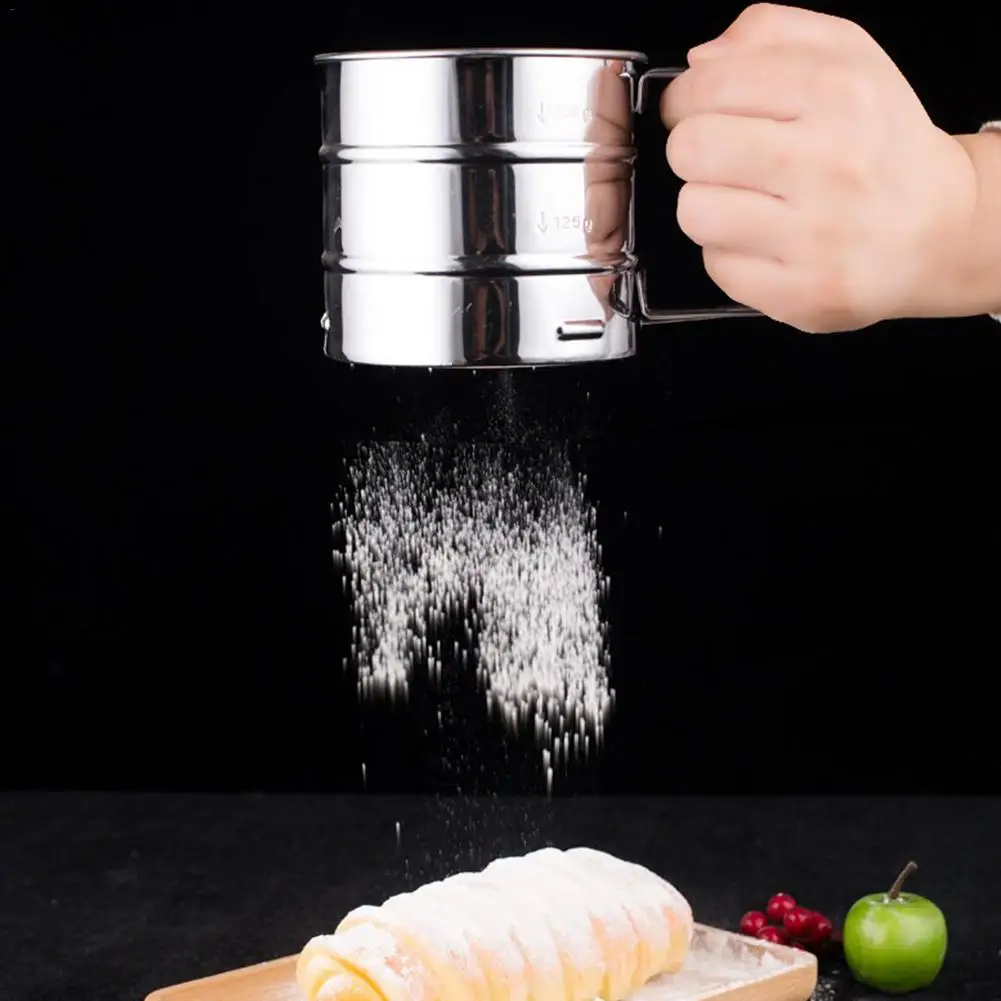 Нержавеющая сталь мукопросеиватель полуавтоматический мукопросеиватель порошок сахарная сетка сито для выпечки инструменты посуда для тортов кухонный гаджет