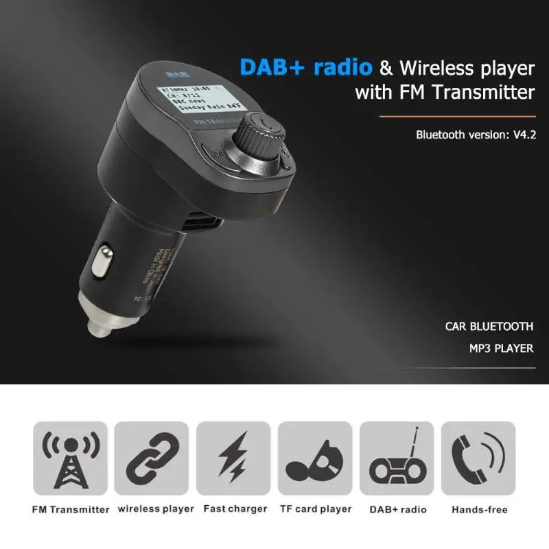 

VODOOL Auto Car Accessories Bluetooth FM Transmitter Handsfree Car Kit DAB Radio MP3 Player USB Charger Bluetooth Car Kit