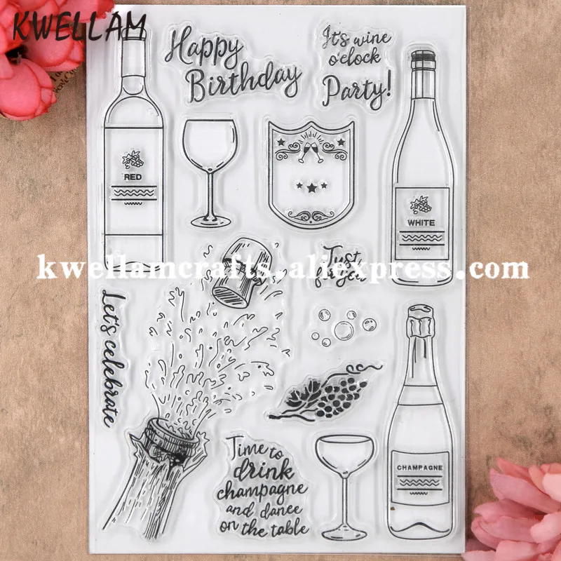 

LET'S CELEBRATE Happy Birthday Party Scrapbook DIY photo cards rubber stamp clear stamp transparent stamp 11x16cm 8080712