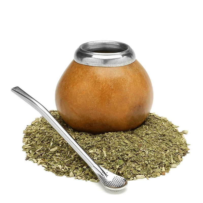 Красочные соломка из нержавеющей стали ложка соломинка для Gourd металлическая