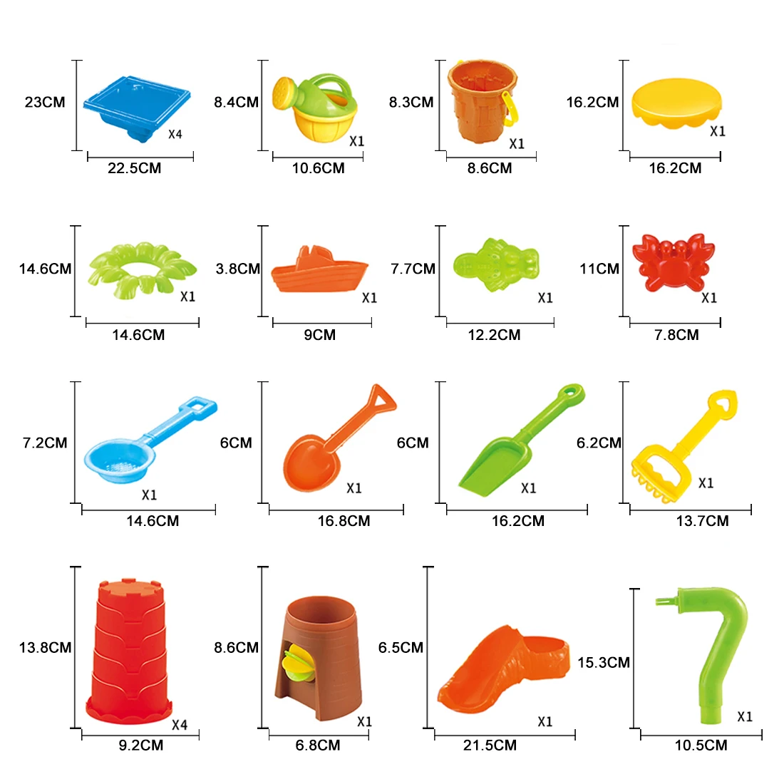  24Pcs Kids Plastic Sand Pit Set Beach Sand Table Water Play Toy summer outdoor toys for baby childr