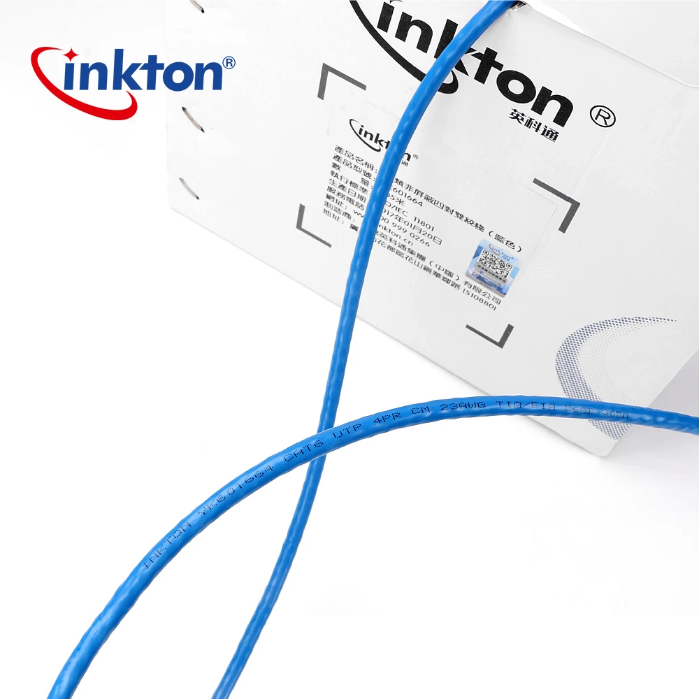 Cat6 Ethernet кабель 305 м синяя твердая голая медь оптом 550 мгц 23AWG 4 пары