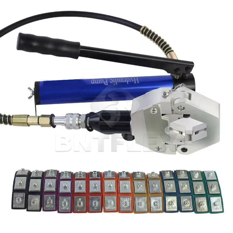 

Yellow or Blue Pressing tool for 5/16" to 5/8" car a/c hose 7842B Manual air hose crimping tool with hand pump